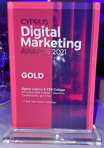 KES College & Ogilvy Cyprus: Χρυσό βραβείο στα Cyprus Digital Marketing Awards 2021